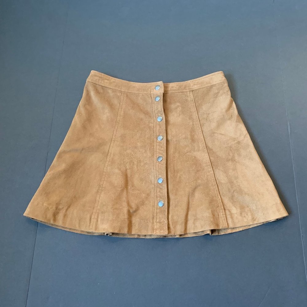 Abercrombie & Fitch Suede Button-Down Skirt